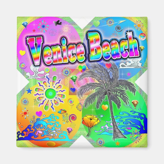 Venice Beach Quadro Seasons Magnet (Front)