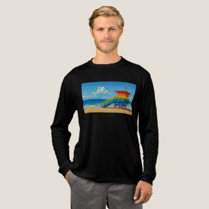 Venice Beach Rainbow Lifeguard Stand Tri-Blend Shirt