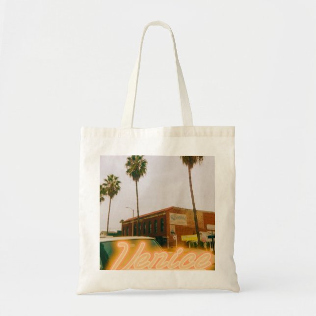 Venice Beach Retro Print Tote Bag (Front)