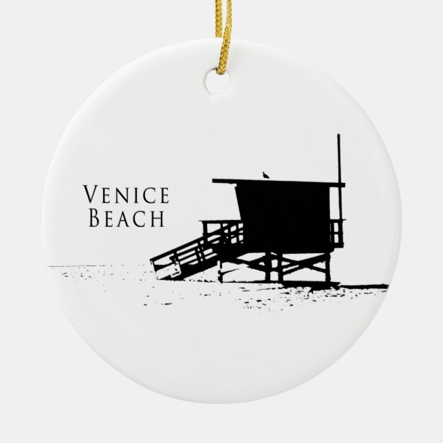 Venice Beach Silhouette Ornament (Front)