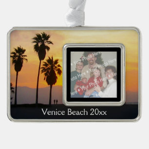 Venice Beach Sunset Family Photo Ornament