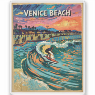 Venice Beach Surf California Vintage Bold Colors