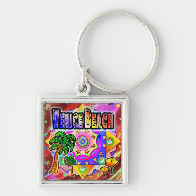 Venice Beach Tropical Friends Keychain (Front)