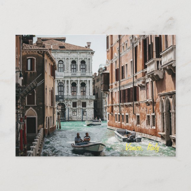 Venice Boat Canal  Holiday Postcard (Front)