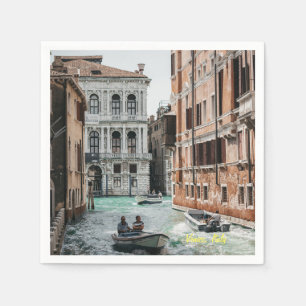 Venice Boat Canal  Napkin
