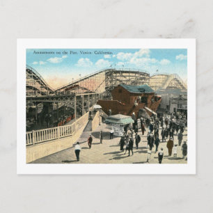 Venice, California Amusements On The Pier Vintage Postcard