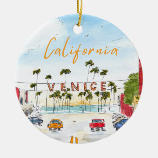Venice California Ceramic Ornament