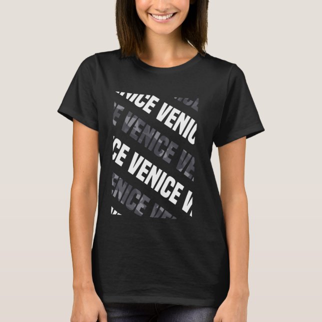 Venice Camo Pattern Grey Camouflage T-Shirt (Front)