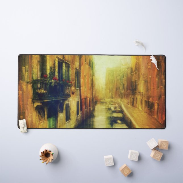 Venice Canal Balcony Painting Desk Mat (Kids Table)