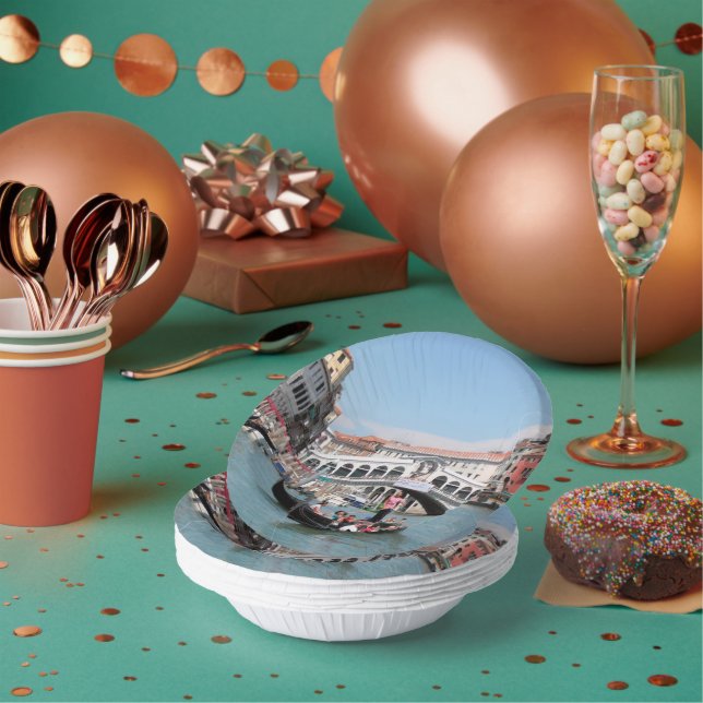 Venice Canal Paper Bowls Plate (Multi)
