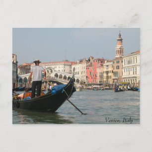 Venice Canal with Bridge Postcard
