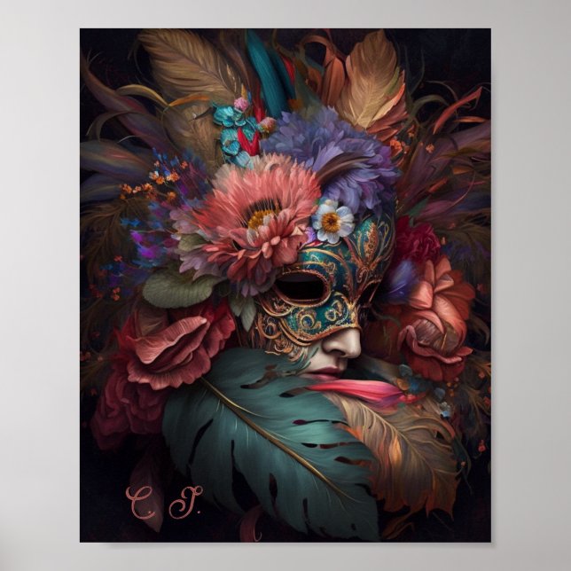 Venice Carnival Florals Poster (Front)