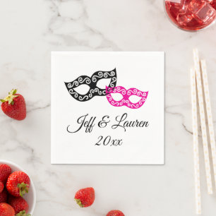 Venice carnival masks custom Italian wedding Napkin