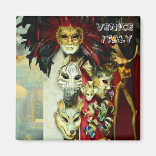 Venice, Carnival Masks - Italy (Fridge Magnet) Magnet