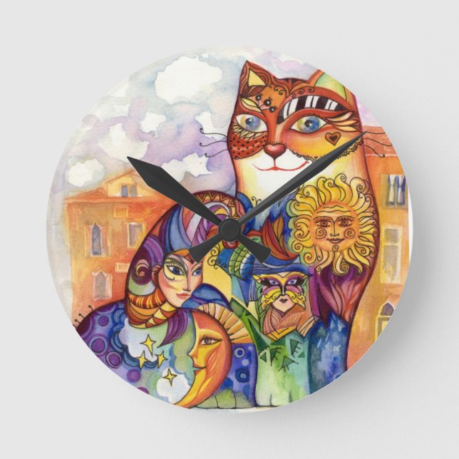 Venice cat round clock (Front)