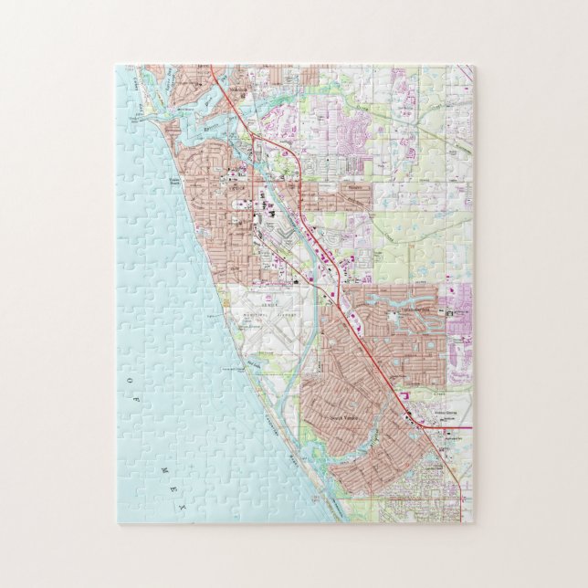 Venice Florida Map (1973) Jigsaw Puzzle (Vertical)
