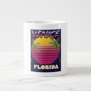 Venice Florida retro vacation poster Large Coffee Mug