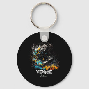 Venice Florida Surfing Surfboard _1 Key Ring