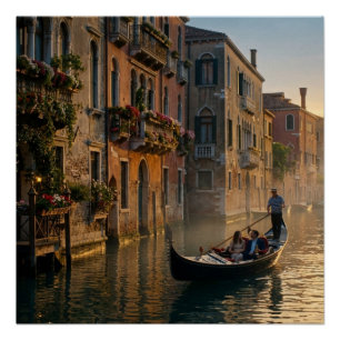 Venice Golden Hour – Romantic Escape Poster