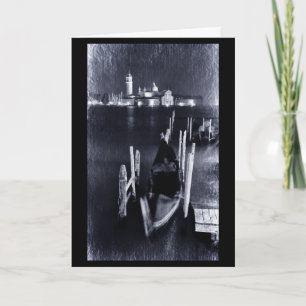 Venice Gondola at night / Italy Card