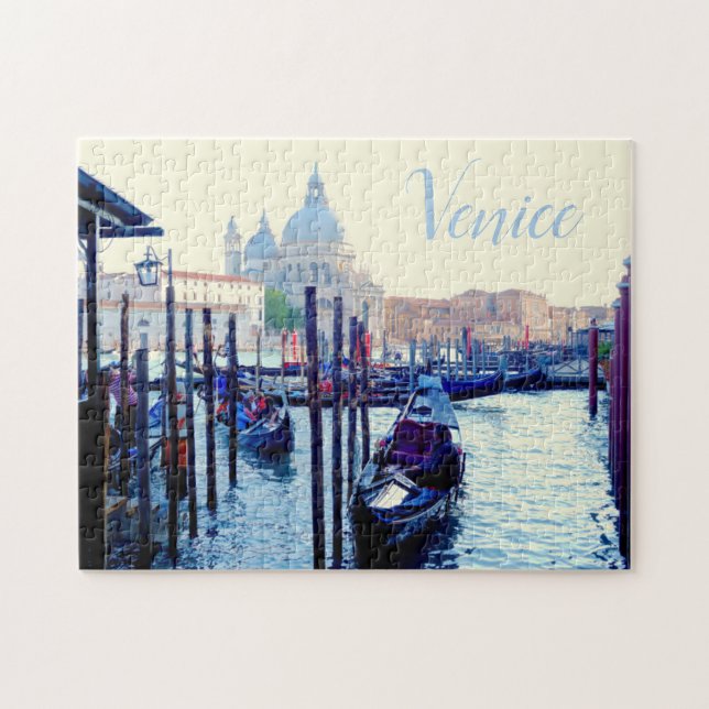 Venice gondola boat dock, Venezia Italy Jigsaw Puzzle (Horizontal)