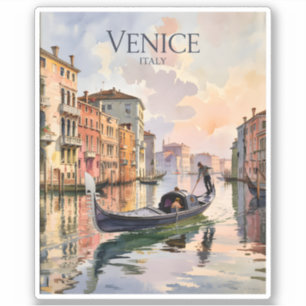 Venice Gondola Ride Watercolor Canal Colorful