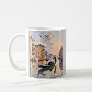 Venice Gondola Ride Watercolor Canal Colourful Coffee Mug