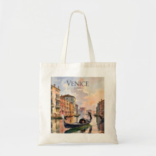 Venice Gondola Ride Watercolor Canal Colourful Tote Bag