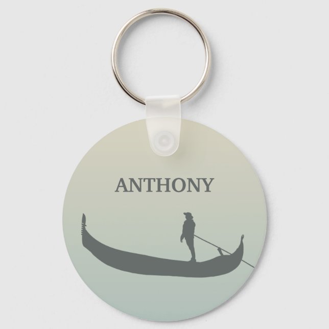Venice Gondola Silhouette at Sunset Key Ring (Front)