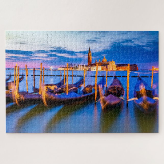 Venice gondola sunset jigsaw puzzle (Horizontal)