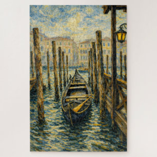 Venice Gondola Van Gogh Style Mosaic Art Puzzle
