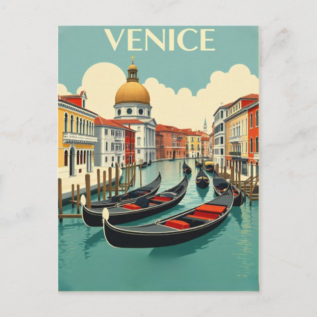 Venice Gondolas - Vintage Travel Postcard (Front)