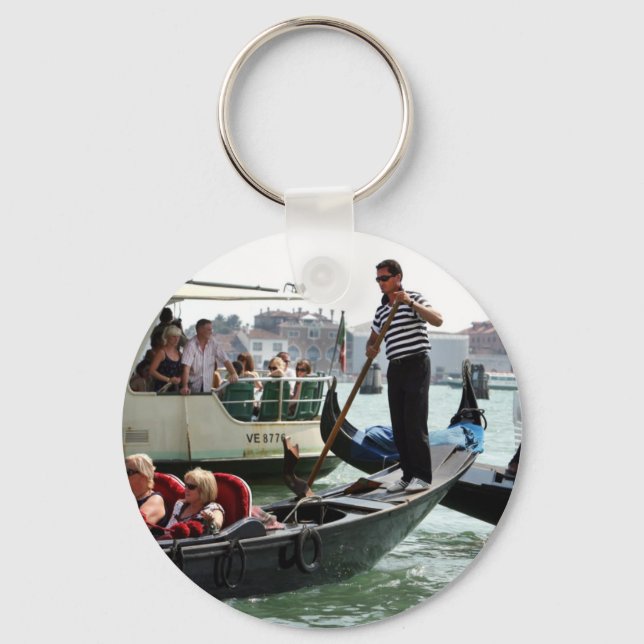 VENICE GONDOLIERS ON THE GRAND CANAL KEY RING (Front)