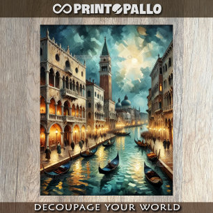 Venice Grand Canal at night Tissue Paper