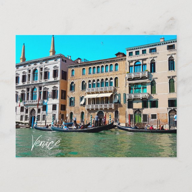 Venice Grand Canal Gondola Canal Boats Postcard (Front)
