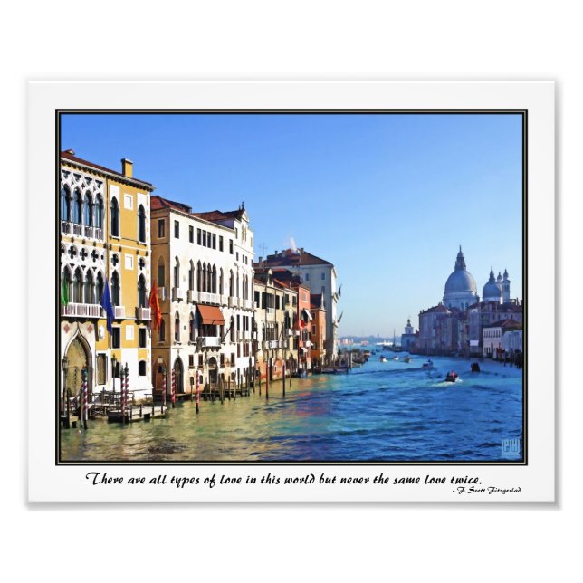 Venice Grand Canal with Love Quote Photo Print (Front)