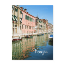 Venice houses postcard