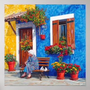 Venice Inspired – Colourful Village Poster Print