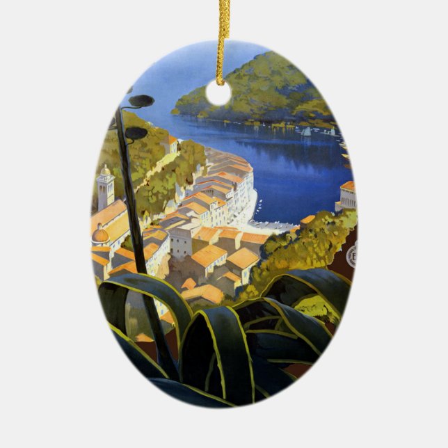 Venice Italian Riviera Ceramic Tree Decoration (Front)
