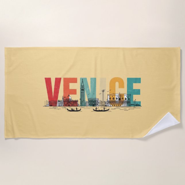 Venice Italy Beach Towel (Front)