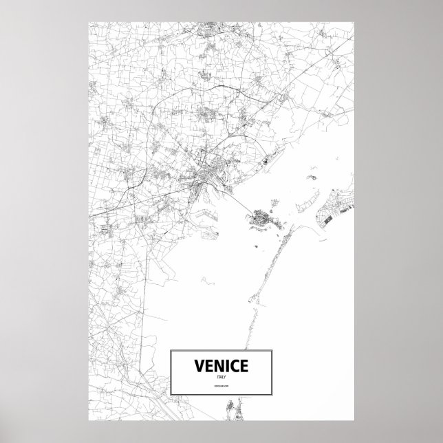 Venice, Italy (black on white) Poster (Front)