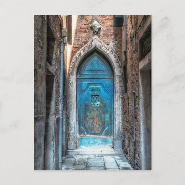 Venice Italy  Blue Door Post Card (Front)