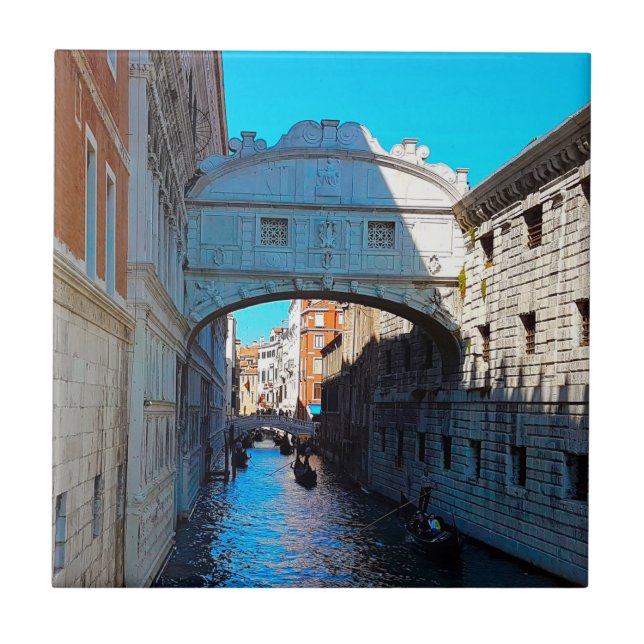 Venice Italy Bridge of Sighs Canal Travel Tile (Front)