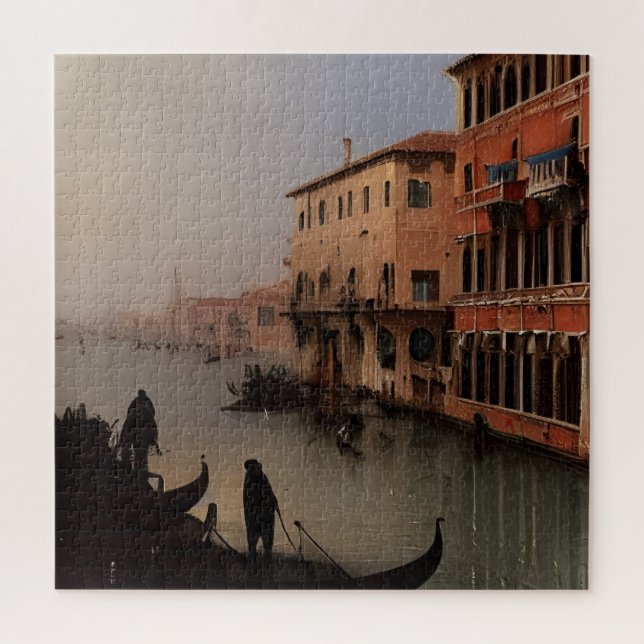 Venice Italy Canal and Gondolas Painting Jigsaw Puzzle (Vertical)