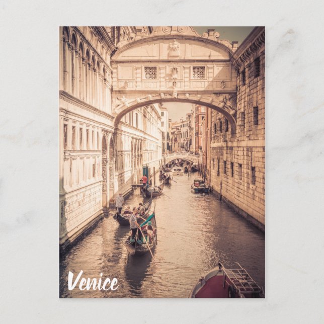 Venice Italy Canal Gondola Photo Postcard (Front)