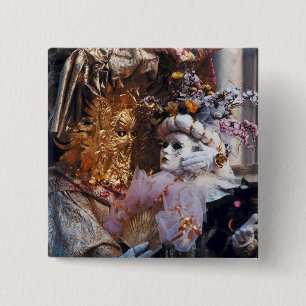 Venice Italy Carnival Mask ~ Italian Festival 15 Cm Square Badge
