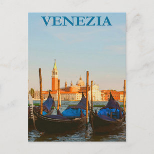 Venice, Italy Gondola Boat Vintage Travel Postcard