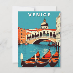 Venice Italy Gondola Canal Vintage  Postcard