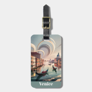 Venice Italy Gondola Canal Watercolor Retro Travel Luggage Tag