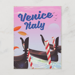 Venice Italy Gondola vacation print. Postcard